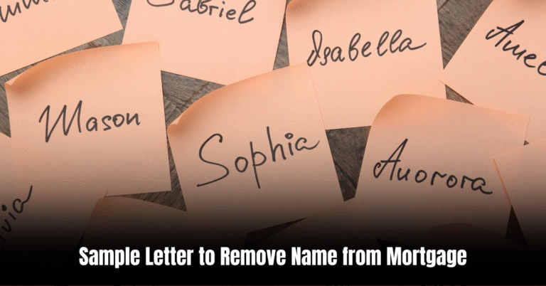 Sample Letter to Remove Name from Mortgage