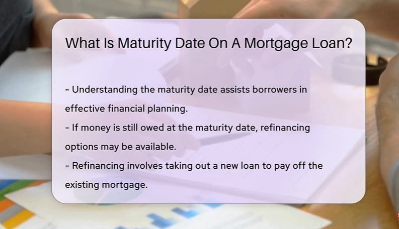 What is Maturity Date on a Mortgage Loan