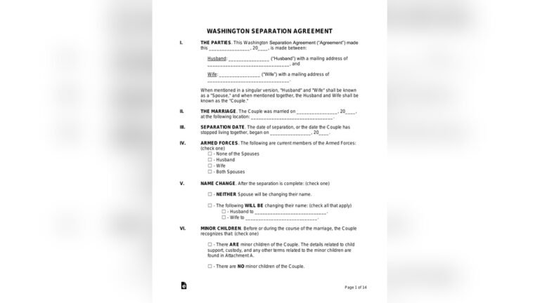 Legal Separation Laws in Washington State