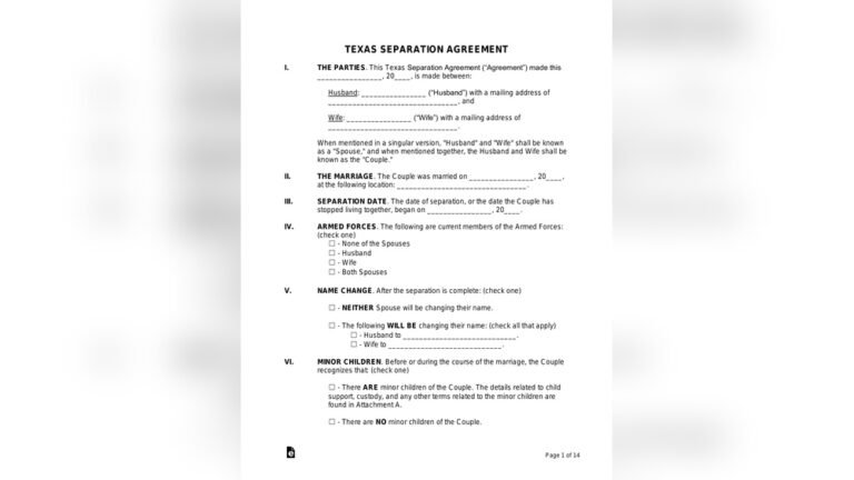 Marriage Separation Laws in Texas