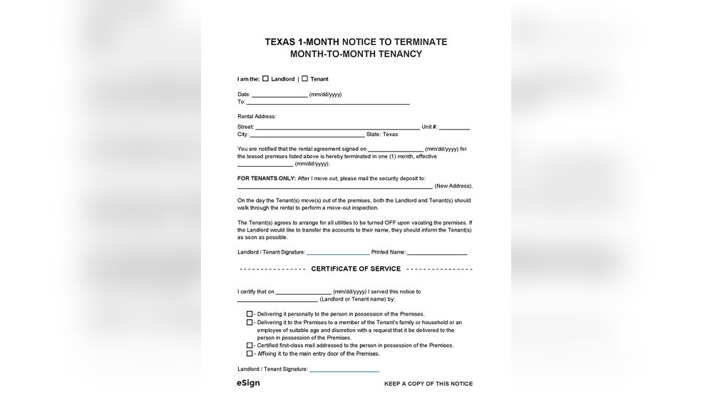 Month to Month Lease Laws in Texas