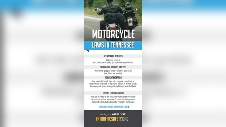 Motorcycle Helmet Laws in Tennessee