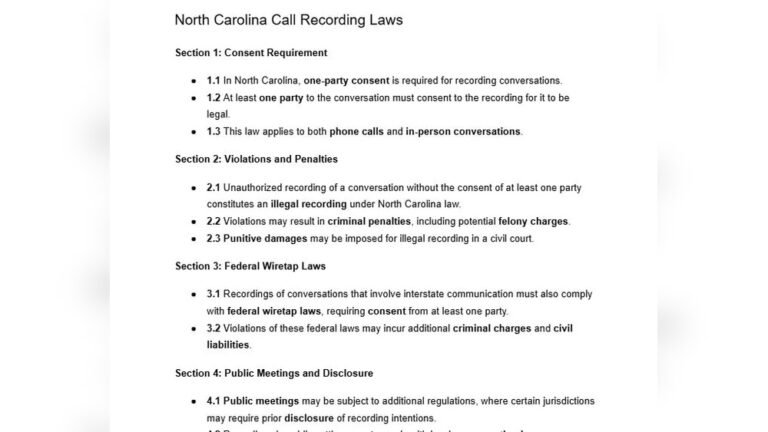 Video Recording Laws in North Carolina